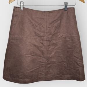 Sanctuary Faux Suede Mini Skirt S | Brown Zipper Mod Aesthetic Indie Western